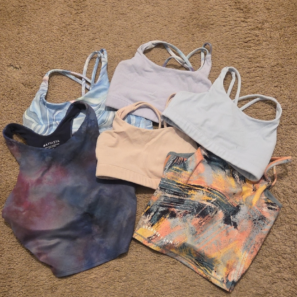 Sports Bras Collection Athleta, Lot of 6 average size 12